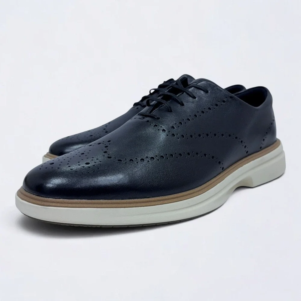 Cole Haan Original Grand Cityspectre Wingtip Oxford Shoes Mens 12M Black Leather